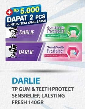 Promo Harga Darlie Toothpaste Gum Teeth Protect Lasting Fresh, Gum Teeth Protect Sensitivity Relief 140 gr - Hypermart