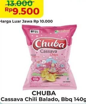 Promo Harga Chuba Cassava Chips BBQ, Sambal Balado 140 gr - Alfamart