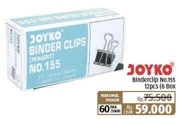 Promo Harga Joyko Binderclip 155 per 6 box 12 pcs - Lotte Grosir