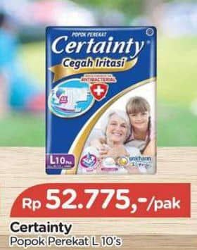 Promo Harga Certainty Adult Diapers L10 10 pcs - TIP TOP