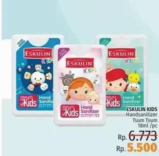 Promo Harga ESKULIN Kids Hand Sanitizer Tsum-Tsum 18 ml - LotteMart