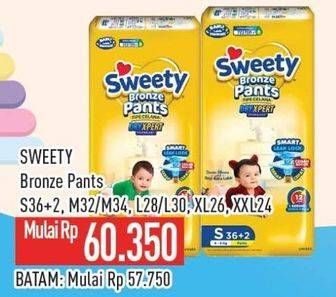 Promo Harga Sweety Bronze Pants Dry X-Pert S36+2, XXL24, XL26, M34, M32, L30, L28 24 pcs - Hypermart