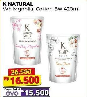 Promo Harga K Natural White Body Wash Sparkling Magnolia, Cotton Flower 450 ml - Alfamart