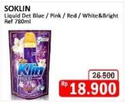 Promo Harga So Klin Liquid Detergent + Softergent Pink, + Anti Bacterial Red Perfume Collection, Power Clean Action White Bright, + Anti Bacterial Biru 750 ml - Alfamidi