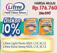 Promo Harga LIFREE Adult Diapers Pants / Extra Serap  - Superindo