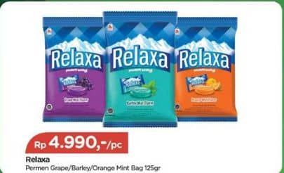 Promo Harga Relaxa Candy Grape Mint, Barley Mint, Orange Mint 125 gr - TIP TOP