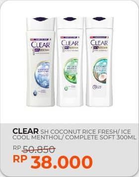 Promo Harga Clear Shampoo Coconut Rice Freshness, Ice Cool Menthol, Complete Soft Care 300 ml - Yogya