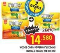 Promo Harga Woods Peppermint Lozenges Orange, Lemon 15 gr - Superindo