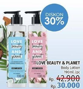 Promo Harga LOVE BEAUTY AND PLANET Body Lotion 190 ml - LotteMart