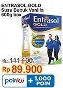 Promo Harga ENTRASOL Gold Susu Bubuk Vanilla 600 gr - Indomaret