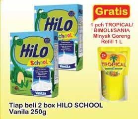 Promo Harga HILO School Susu Bubuk Vanilla per 2 box 250 gr - Indomaret