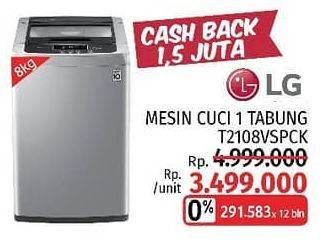 Promo Harga LG Mesin Cuci 1 Tabung T2108VSPCK  - LotteMart