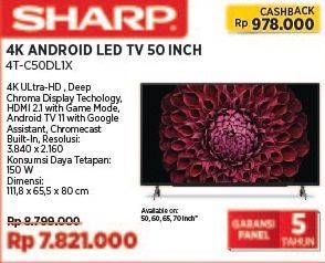 Promo Harga Sharp 4T-C50DL1X 4K Android TV  - COURTS