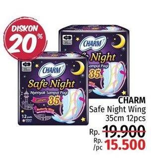 Promo Harga Charm Safe Night Wing 35cm 12 pcs - LotteMart