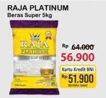 Promo Harga Raja Platinum Beras Slyp Super 5000 gr - Alfamart