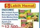 Promo Harga INDOMIE Mi Kuah Soto Medan, Soto Mie, Ayam Bawang, Soto Lamongan, Kaldu Ayam 65 gr - Indomaret