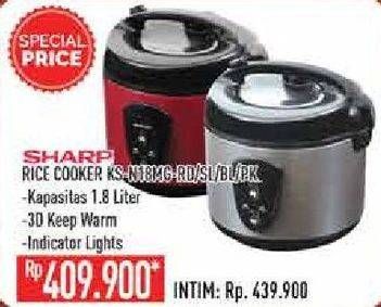 Promo Harga SHARP KS-N18MG | Rice Cooker 1.8ltr RD, SL, BL, PK  - Hypermart