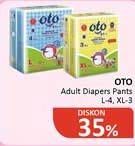 Promo Harga OTO Adult Diapers Pants XL3, L4 3 pcs - Alfamidi