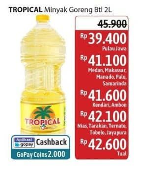 Promo Harga Tropical Minyak Goreng 2000 ml - Alfamidi