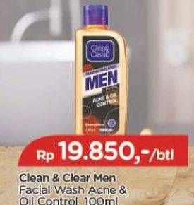 Promo Harga CLEAN & CLEAR Men Foaming Face Wash 100 ml - TIP TOP