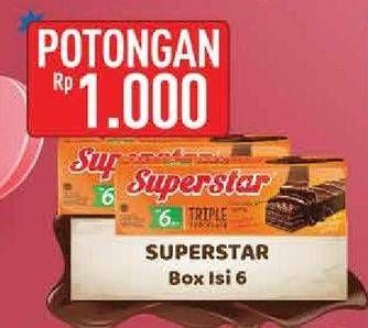 Promo Harga ROMA Superstar Wafer 6 pcs - Hypermart