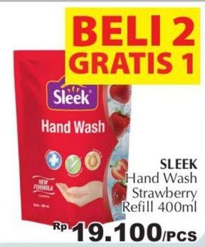 Promo Harga SLEEK Hand Wash Antibacterial Strawberry 400 ml - Giant