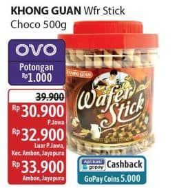 Promo Harga Khong Guan Wafer Stick Chocolate 500 gr - Alfamidi