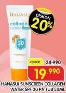 Promo Harga Hanasui Collagen Water Sunscreen SPF 30 30 ml - Superindo