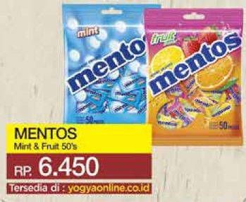 Promo Harga MENTOS Candy Fruit, Mint 135 gr - Yogya