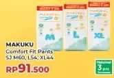 Promo Harga Makuku Comfort Fit Diapers Pants M60+6, L54+6, XL44+6 50 pcs - Yogya