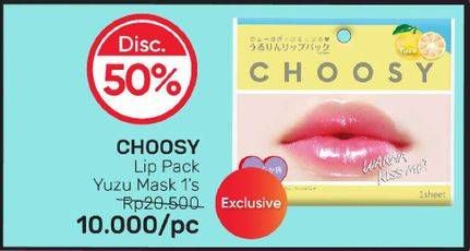 Promo Harga Choosy Hydrogel Lip Mask Yuzu  - Guardian