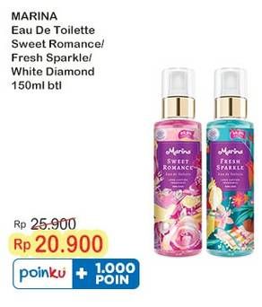 Promo Harga Marina Eau De Toillete Sweet Romance, Fresh Sparkle, White Diamond 150 ml - Indomaret
