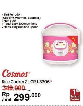 Promo Harga COSMOS CRJ 3306 Rice Cooker  - Carrefour