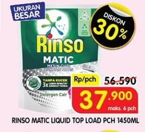 Promo Harga Rinso Detergent Matic Liquid Kecuali Top Load 1450 ml - Superindo