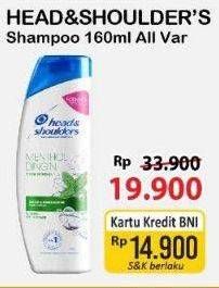 Promo Harga Head & Shoulders Shampoo All Variants 160 ml - Alfamart