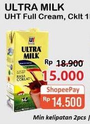 Promo Harga ULTRA MILK Susu UHT Coklat, Full Cream 1000 ml - Alfamart