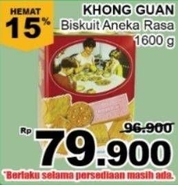 Promo Harga KHONG GUAN Assorted Biscuit Red 1600 gr - Giant