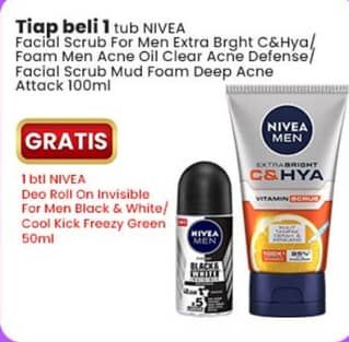 Promo Harga Nivea Men Facial Foam Extra Bright CHYA Vitamin Scrub, Acne Oil Control, Acne Defense, Deep Acne Attack 100 ml - Indomaret