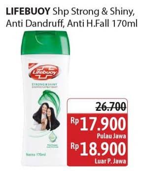 Promo Harga Lifebuoy Shampoo Strong Shiny, Anti Dandruff, Anti Hair Fall 170 ml - Alfamidi