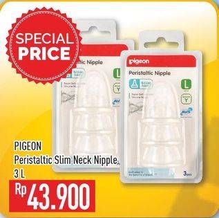Promo Harga PIGEON Peristaltic Nipple Slim Neck per 3 pcs - Hypermart