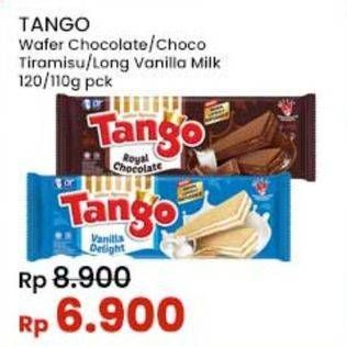 Promo Harga Tango Long Wafer Chocolate, Choco Tiramisu, Vanilla Milk 110 gr - Indomaret