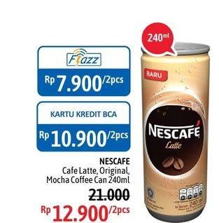 Promo Harga Nescafe Ready to Drink Mocca Latte, Original, Coffee Latte per 2 kaleng 240 ml - Alfamidi