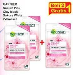 Promo Harga GARNIER Mask Sakura White per 2 sachet 6 ml - Indomaret