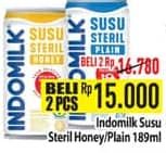 Promo Harga Indomilk Susu Steril Honey, Plain 189 ml - Hypermart