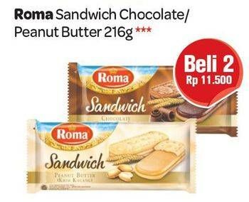 Promo Harga ROMA Sandwich per 2 pouch 216 gr - Carrefour