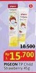 Promo Harga Pigeon Toothpaste for Children Strawberry 45 gr - Alfamidi