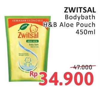 Promo Harga Zwitsal Natural Baby Bath 2 In 1 Milk Honey 450 ml - Alfamidi