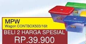 Promo Harga MPW Wagon Container 503 per 2 pcs 16 ltr - Yogya