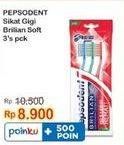 Promo Harga Pepsodent Sikat Gigi Brilian Soft 3 pcs - Indomaret