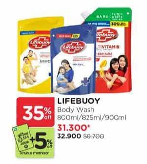 Promo Harga Lifebuoy Body Wash 850 ml - Watsons